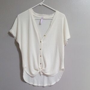 Alya Women's White Button-Down Top Size Small